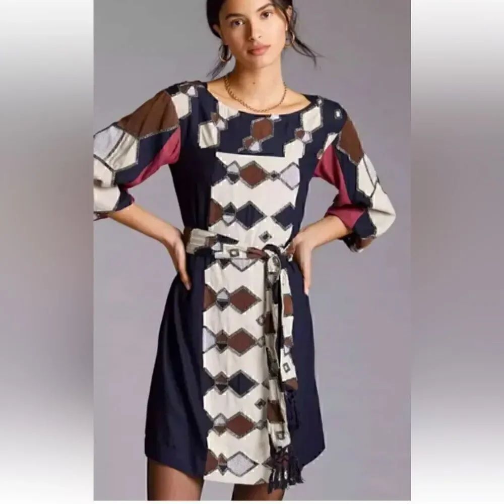 Anthropologie beaded shift mini dress NWT